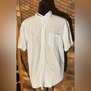 Banana Republic Button Down Baby Blue Check Pattern L